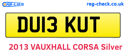 DU13KUT are the vehicle registration plates.