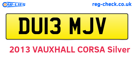 DU13MJV are the vehicle registration plates.