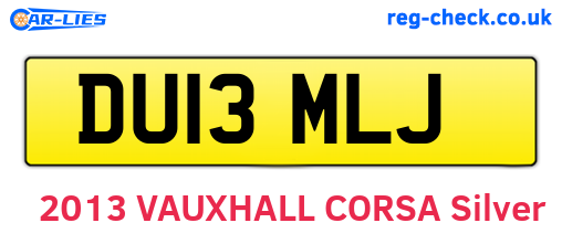 DU13MLJ are the vehicle registration plates.