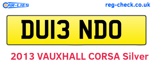 DU13NDO are the vehicle registration plates.