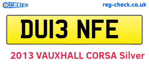 DU13NFE are the vehicle registration plates.