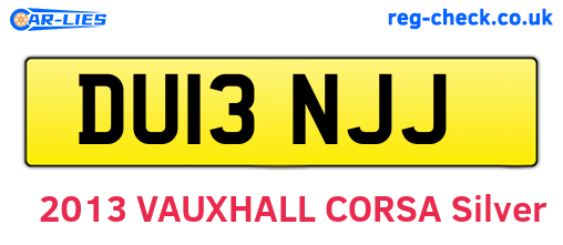 DU13NJJ are the vehicle registration plates.