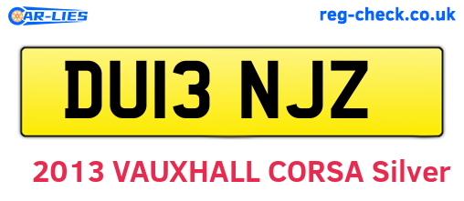 DU13NJZ are the vehicle registration plates.