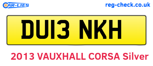 DU13NKH are the vehicle registration plates.