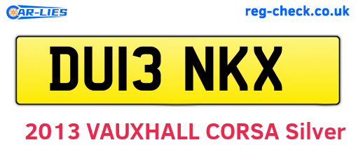 DU13NKX are the vehicle registration plates.
