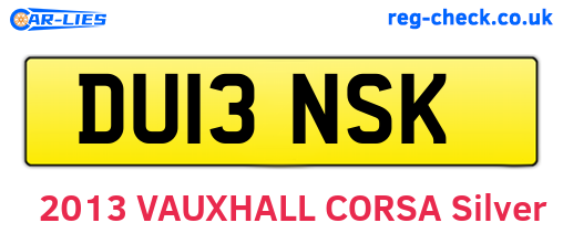 DU13NSK are the vehicle registration plates.