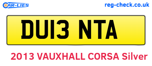 DU13NTA are the vehicle registration plates.