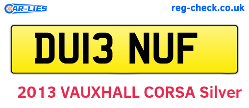 DU13NUF are the vehicle registration plates.