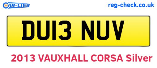 DU13NUV are the vehicle registration plates.