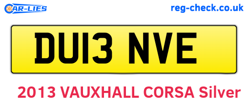 DU13NVE are the vehicle registration plates.