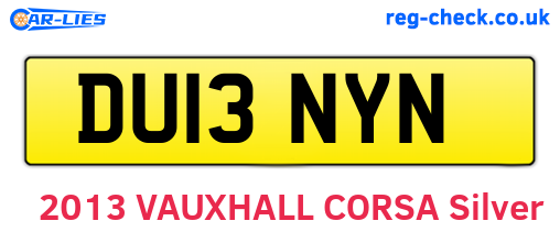 DU13NYN are the vehicle registration plates.