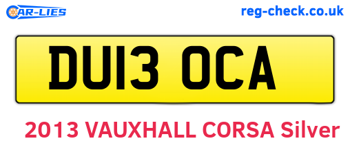 DU13OCA are the vehicle registration plates.