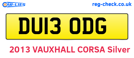 DU13ODG are the vehicle registration plates.