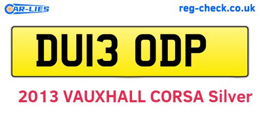 DU13ODP are the vehicle registration plates.