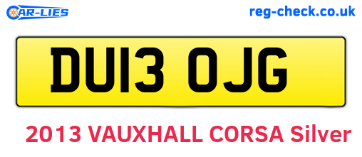 DU13OJG are the vehicle registration plates.