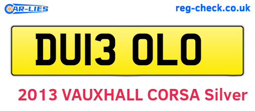DU13OLO are the vehicle registration plates.