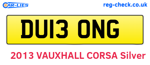DU13ONG are the vehicle registration plates.