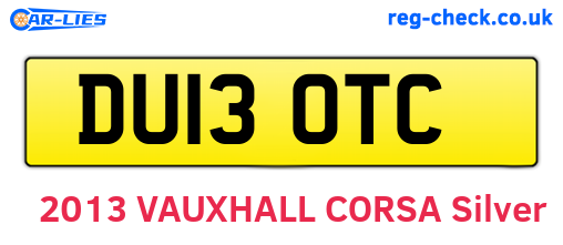 DU13OTC are the vehicle registration plates.