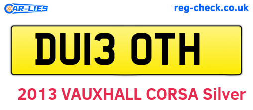 DU13OTH are the vehicle registration plates.
