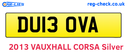 DU13OVA are the vehicle registration plates.