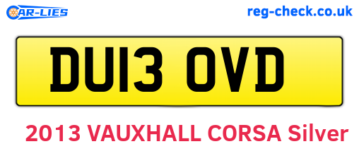 DU13OVD are the vehicle registration plates.
