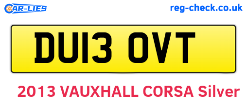 DU13OVT are the vehicle registration plates.