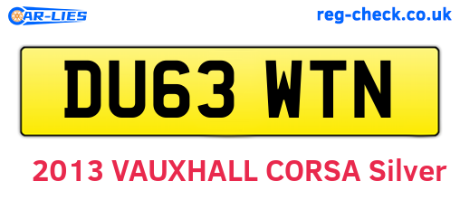 DU63WTN are the vehicle registration plates.