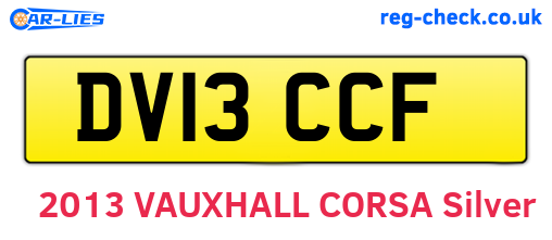 DV13CCF are the vehicle registration plates.