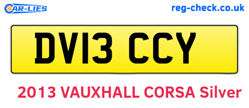 DV13CCY are the vehicle registration plates.