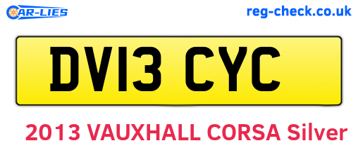 DV13CYC are the vehicle registration plates.