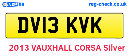 DV13KVK are the vehicle registration plates.