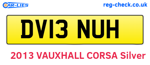 DV13NUH are the vehicle registration plates.
