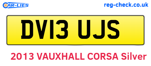DV13UJS are the vehicle registration plates.