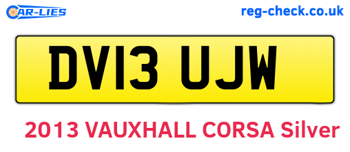 DV13UJW are the vehicle registration plates.