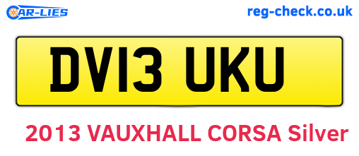 DV13UKU are the vehicle registration plates.