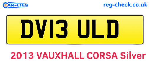 DV13ULD are the vehicle registration plates.