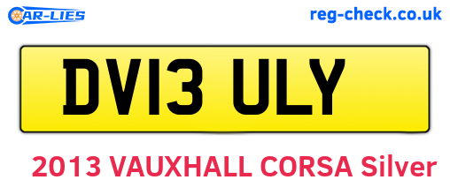 DV13ULY are the vehicle registration plates.