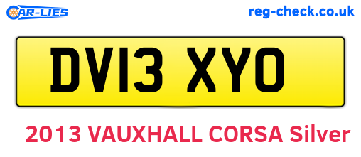 DV13XYO are the vehicle registration plates.