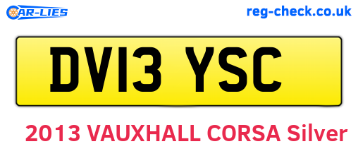 DV13YSC are the vehicle registration plates.