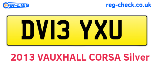 DV13YXU are the vehicle registration plates.