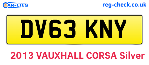 DV63KNY are the vehicle registration plates.