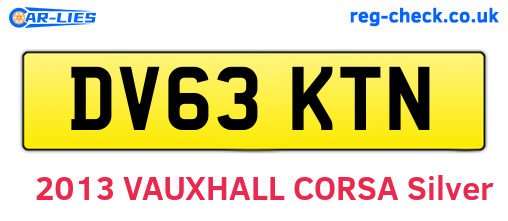 DV63KTN are the vehicle registration plates.