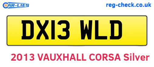 DX13WLD are the vehicle registration plates.