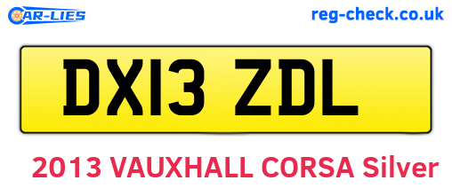 DX13ZDL are the vehicle registration plates.