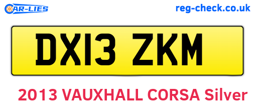 DX13ZKM are the vehicle registration plates.