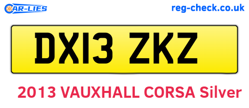 DX13ZKZ are the vehicle registration plates.