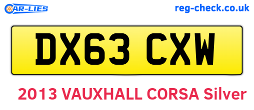 DX63CXW are the vehicle registration plates.