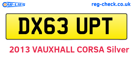 DX63UPT are the vehicle registration plates.