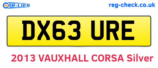 DX63URE are the vehicle registration plates.