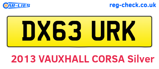 DX63URK are the vehicle registration plates.